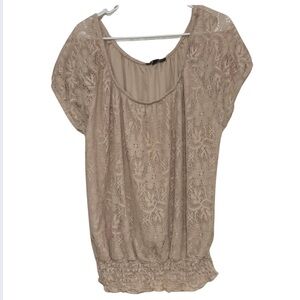 🔥5 for $25🔥 Honey Moss Plus Size Beige Tan Lace Cottagecore Blouse